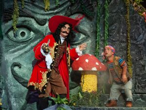  Captain Hook (Jimmy Murphy) and Smee (Matthew Shurley) in "Peter Pan." (Photo by John Barrois)