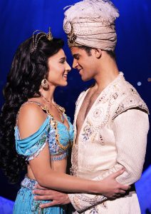 Aladdin (Jonah Ho'Okano), right, and Jasmine (Kaena Kekoa) share an intimate moment.