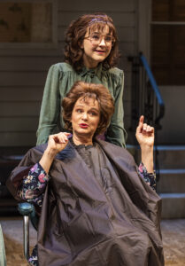 The widow Clairee (Tami Workentin) and trainee Annelle (Maeve Moynihan). (Photo by Michael Brosilow)