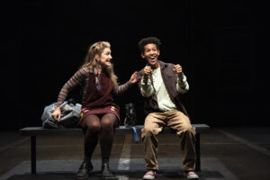 Victoria Clark (Kimberly) and Justin Cooley (Seth). (Photo by Ahron R. Foster)