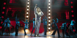 Will Swenson (Neil - Then) leads the cast of "A Beautiful Noise, The Neil Diamond Musical" at the Broadhurst Theatre in New York. (Photo by Julieta Cervantes.)