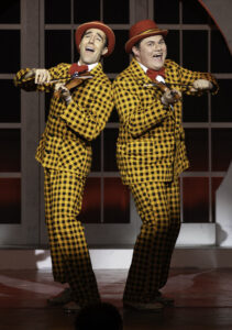 Don Lockwood (Derek Luscutoff) and Cosmo Brown (Parker Lowrie) in "Fit as a Fiddle." (Photo by John Barrois)