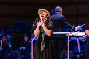 Julie Benko performs as Eliza Doolittle in "My Fair Lady" in Aspen, a joint production of Theatre Aspen and the Aspen Music Festival and School. (Photo by Blake Nelson)