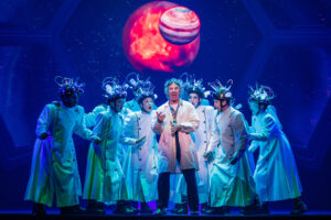 Doc Brown (David Josefsberg) with the cast in "21 Century." (Photo by Evan Zimmerman for MurphyMade)